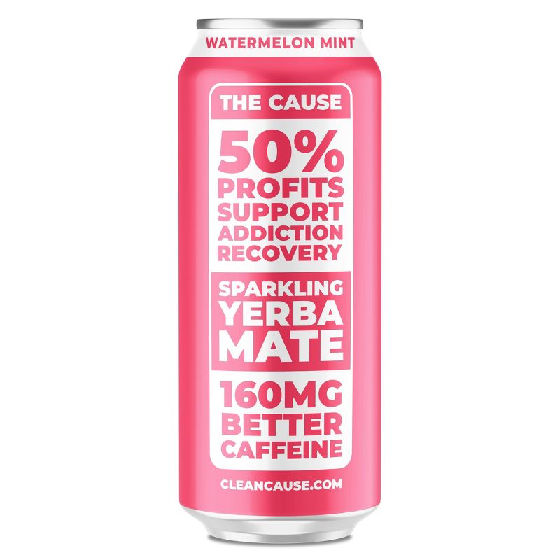Clean Cause Sparkling Yerba Mate Watermelon Mint - 16 fl oz Can