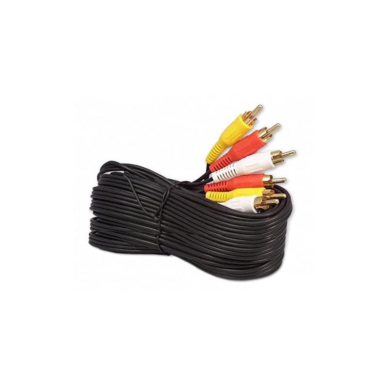 RCA MMx3 AudioVideo Cable Gold Plated Audio Video RCA Cable 25ft