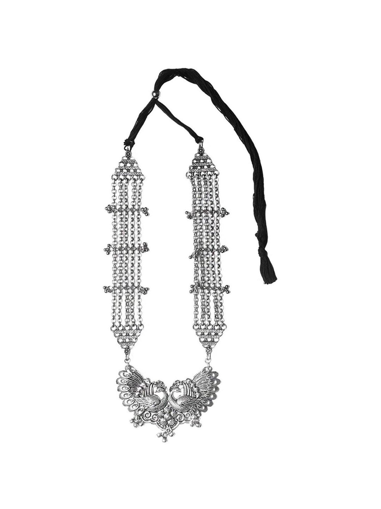 Teejh Pitara Collection Padmaja Silver Oxidized Jewellery Set