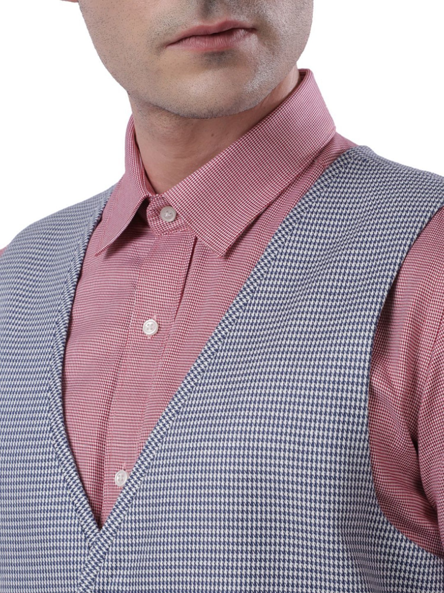 Raymond Grey Regular Fit Self Pattern Waistcoat