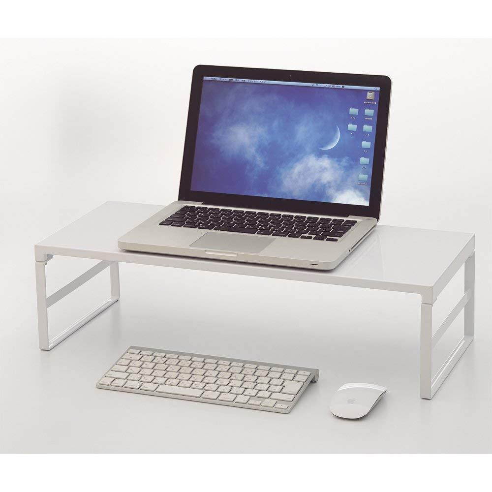LIHIT LAB Desktop Stand (Monitor Stand), White, 9.8" x 23.2" x 6.3" (A7333-0)