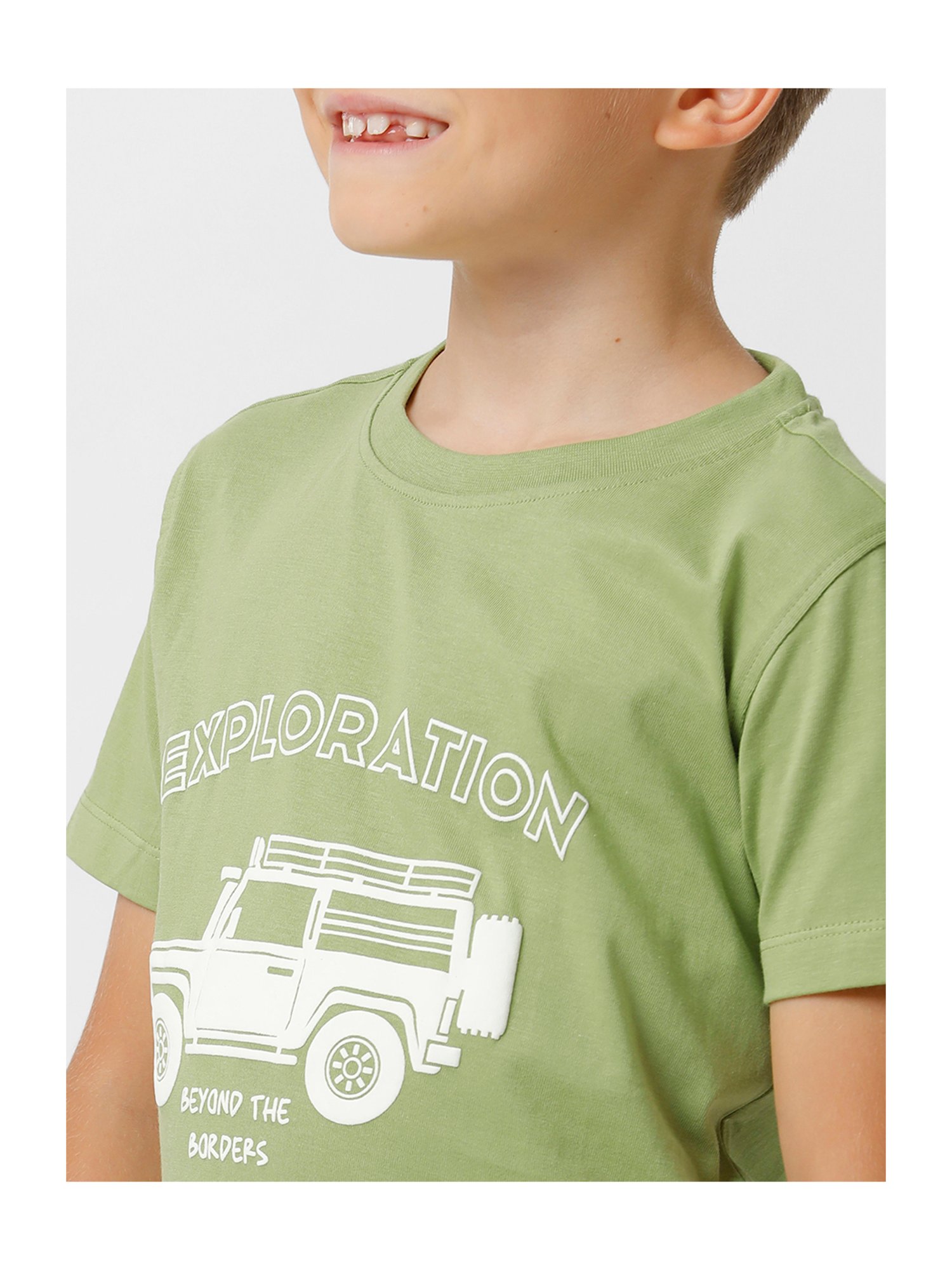Kate & Oscar Kids Green Printed T-Shirt