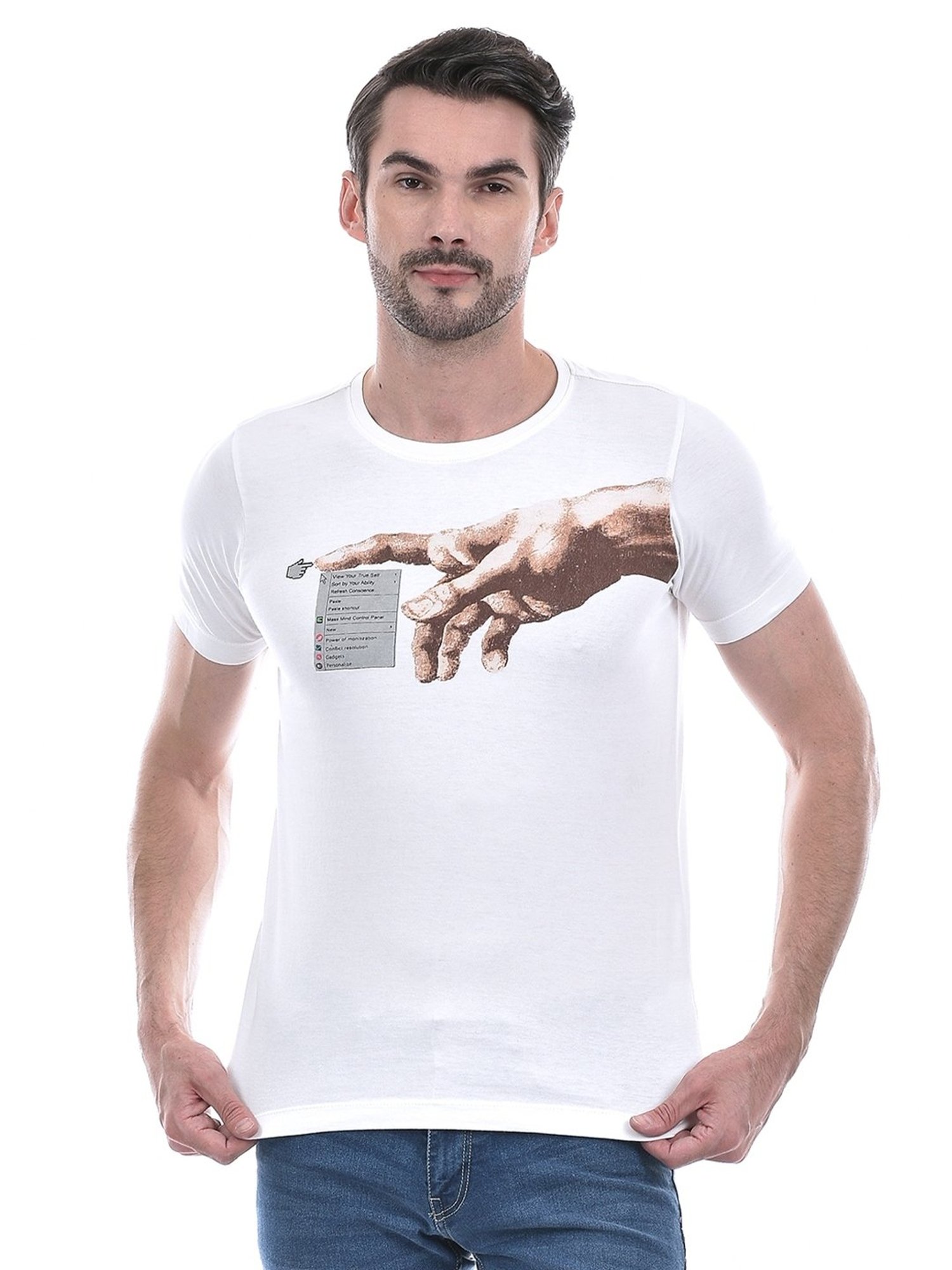 Numero Uno White Regular Fit Printed T-Shirt