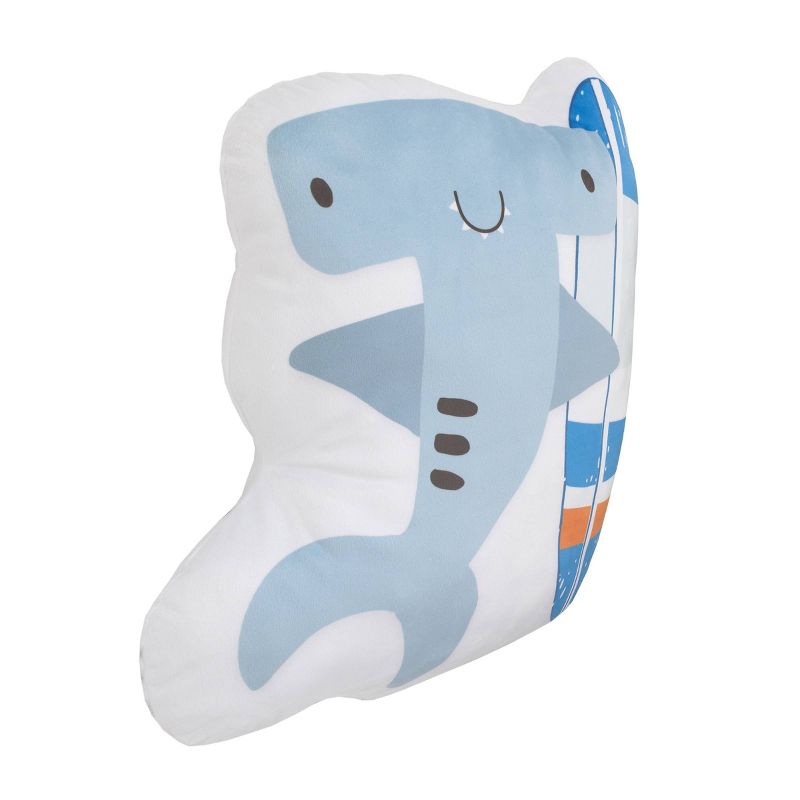 Everything Kids' Little Dude Adventure Shark with Surfboard Throw Pillow