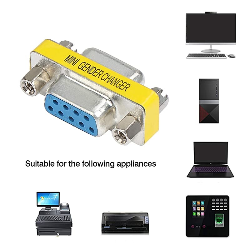 9 Pin RS232 DB9 Male to Male Female to Female Serial Cable Gender Changer Coupler Adapter 10 Pack DB9 Male to Male