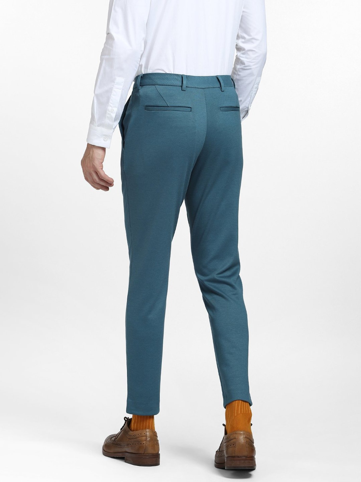 Jack & Jones Teal Slim Fit Flat Front Trousers