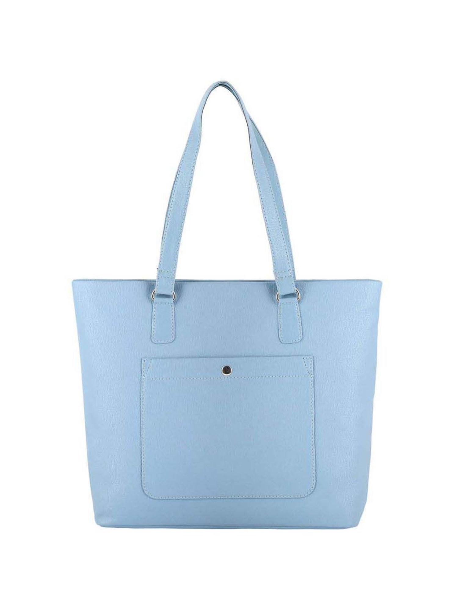Toteteca Blue Solid Medium Tote Handbag
