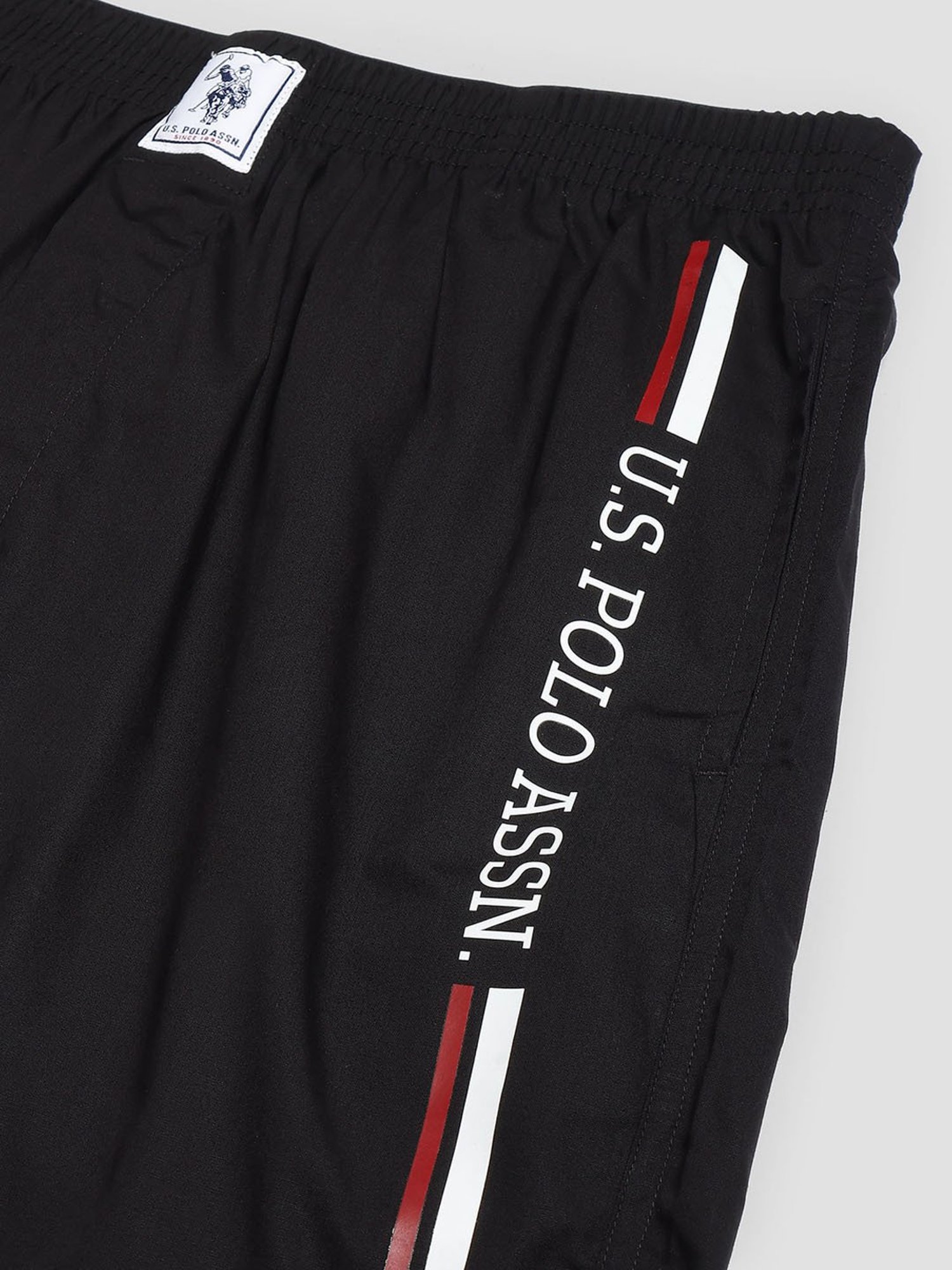 U.S. Polo Assn. Black Cotton Regular Fit Striped Boxers