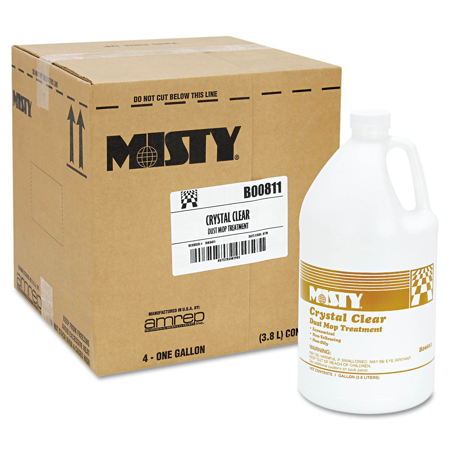 Misty Dust Mop Treatment Attracts Dirt Non-Oily Grapefruit Scent 1gal 4/Carton