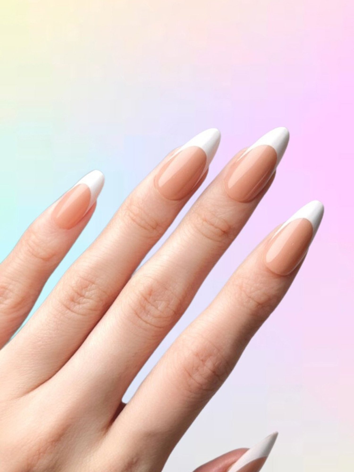 Polish Me Pretty Gel Polish Press On Nails French Cooca - Set of 24