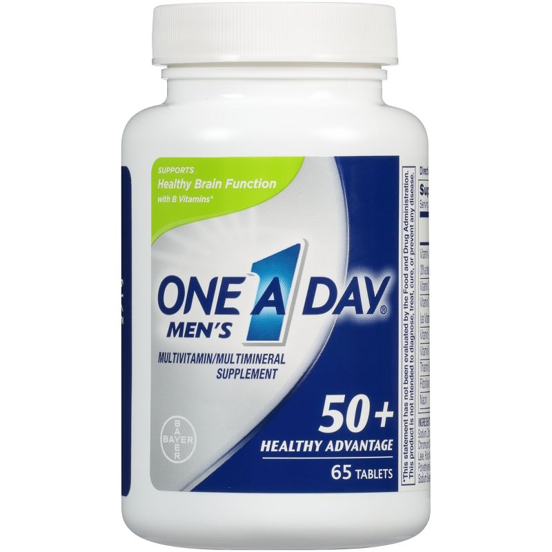 One A Day Men's 50+ Health Advantage Multivitamin / Multimineral Dietary Supplement Tablets - 65ct
