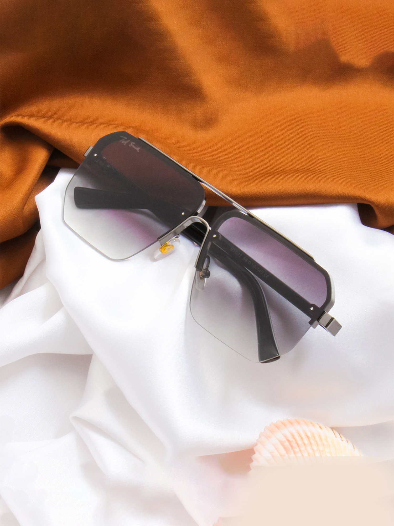 Ted Smith Grey Aviator UV Protection Unisex Sunglasses