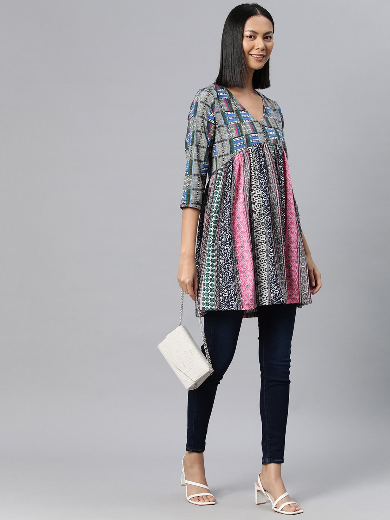 Cottinfab Multicolor Printed Top