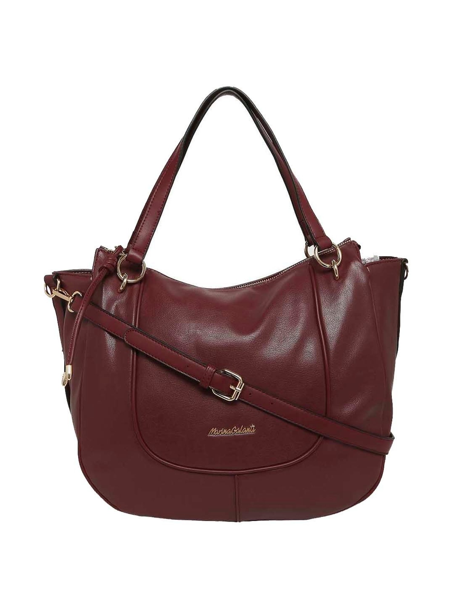 Marina Galanti Maroon Solid Medium Tote Handbag