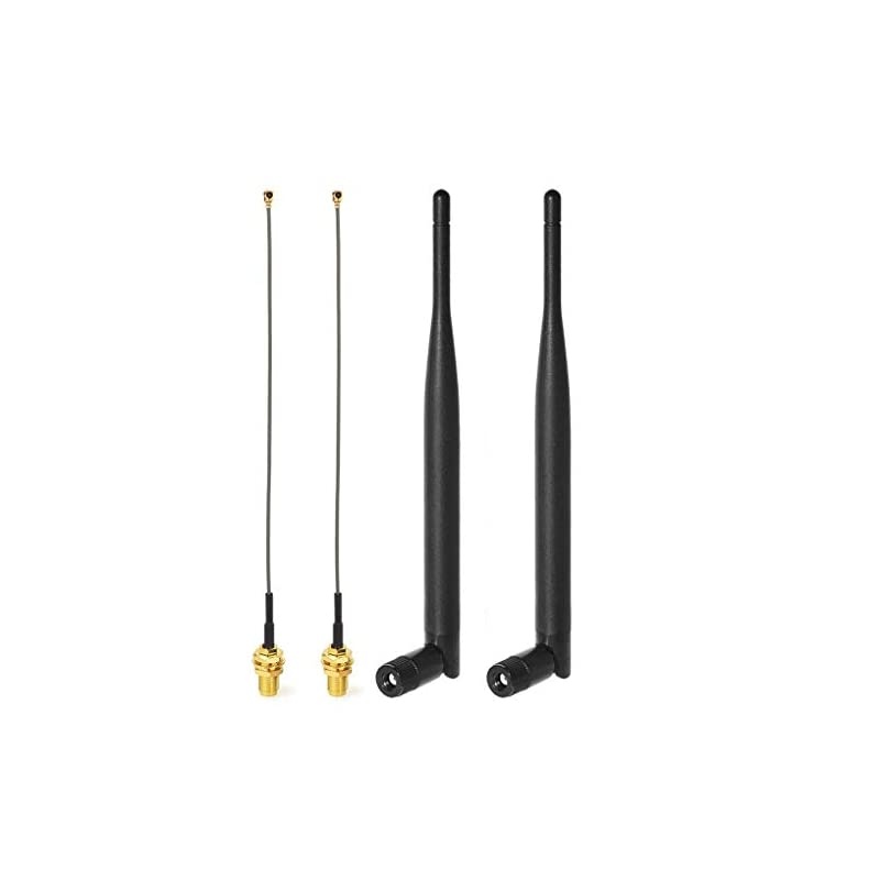 Dual Band WiFi 24GHz 5GHz 58GHz 6dBi RPSMA Male Antenna 15cm 6 inch UFL IPX IPEX to RPSMA Female Pigtail Cable 2Pack for Wireless Mini PCI Express PCIE Network Card WiFi Adapter Router