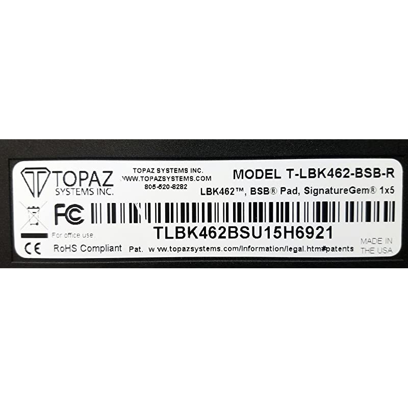 Systems SignatureGem T-L462 Signature Pad T-LBK462-BSB-R