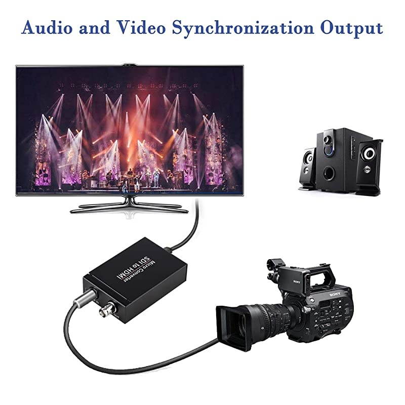 to HDMI Converter 3GHDSDto HDMI Adapter Auto Format Detection to HDMI Video Converter Stereo Audio Deembedder