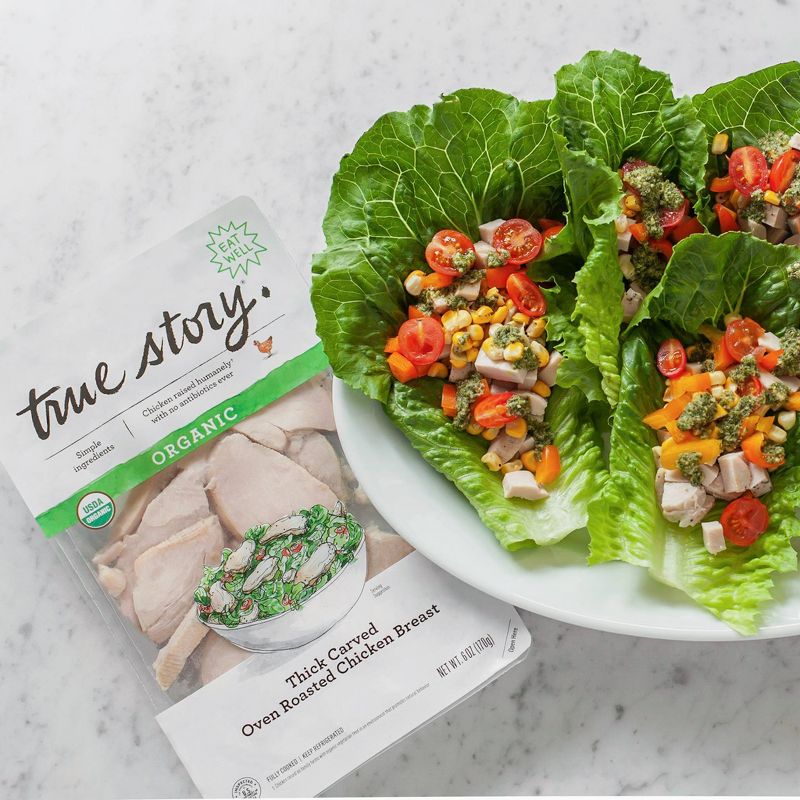 True Story Organic Thick Cut Oven Roasted Chicken Breast - 6oz