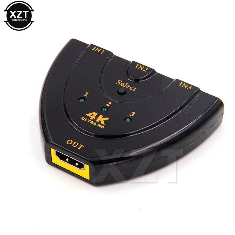 Amkle Mini 3 Port HDMI Splitter Adapter 1.4b 4K Switcher HDMI Splitter 3 in 1 out Port Hub for DVD HDTV Xbox PS3 PS4 1080P