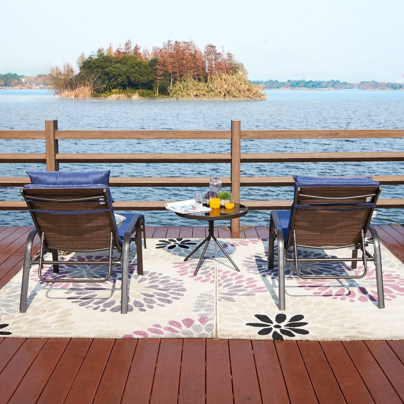 3pc Sling Reclining Patio Lounger - Patio Festival