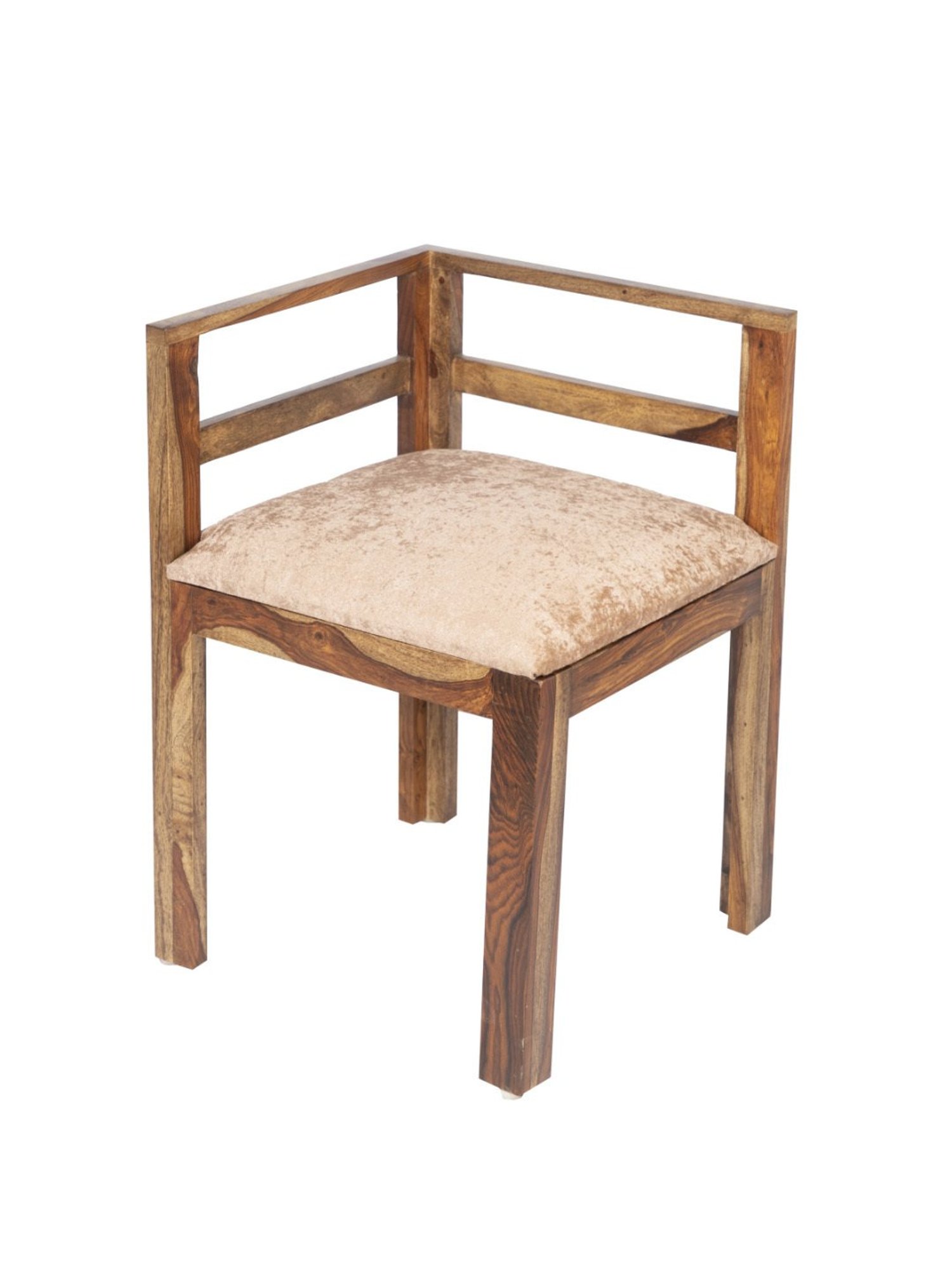 Ikiriya Kingston Solid Brown & Beige Wood 4 Seater Dining Table Set Teak Finish