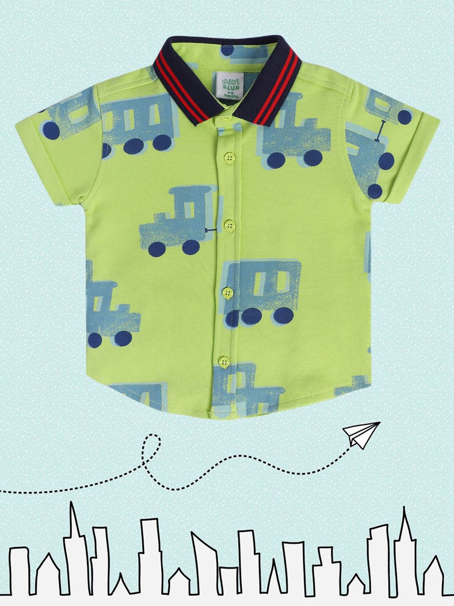 MINIKLUB Kids Green Printed Shirt