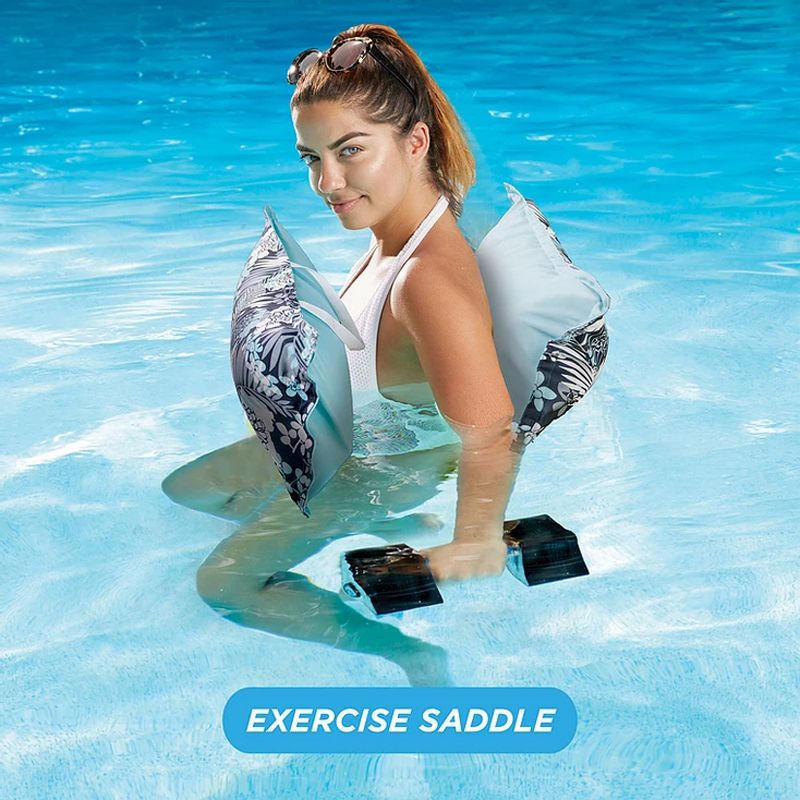 Aqua Leisure Premium Deluxe Monterey 4-in-1 Hammock, Lounger, Drifter, and Saddle Inflatable Beach Pool Float Chair, Antigua Blue