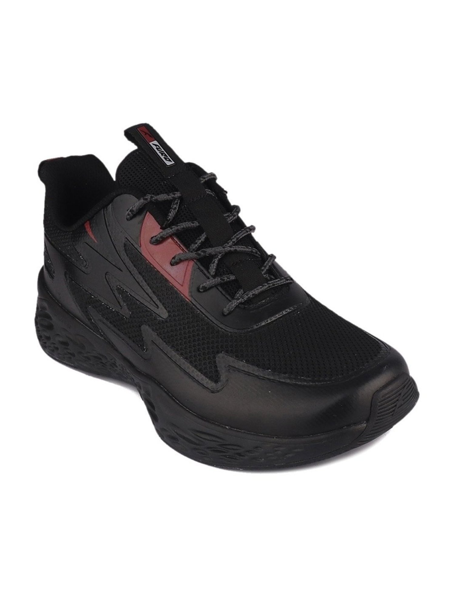 Furo by Red Chief Men's Black Running Shoes