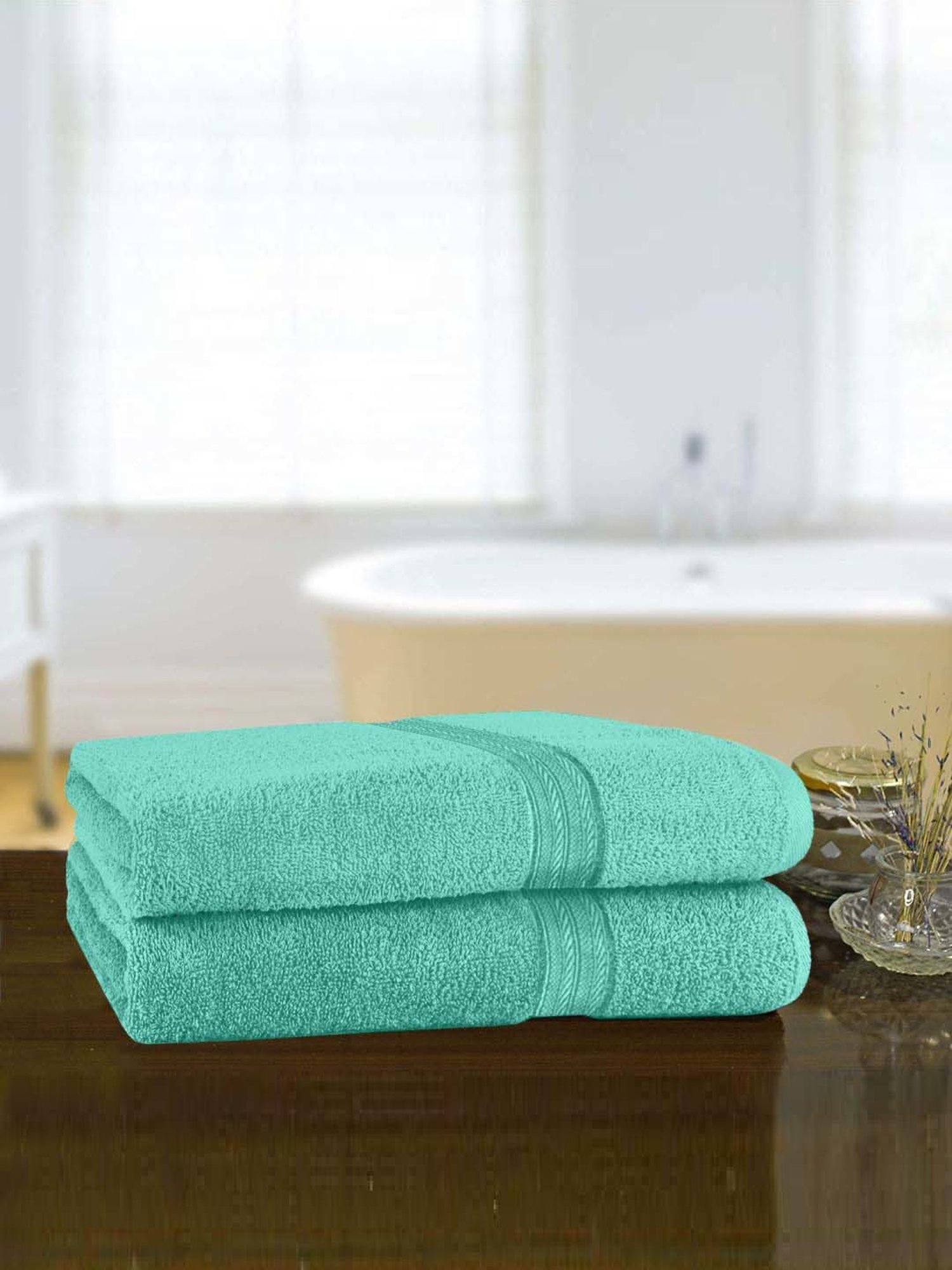 Raymond Home Forever Teal 350 GSM Cotton Bath Towel