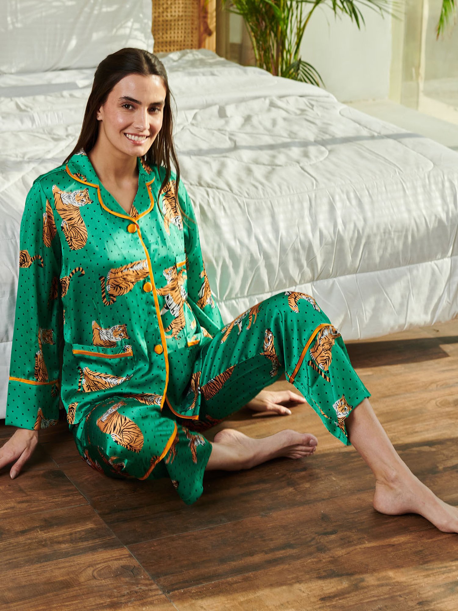 Dusk Attire Green Inara Pyjama Set