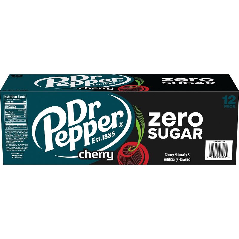 Dr Pepper Zero Sugar Cherry - 12pk/12 fl oz Cans