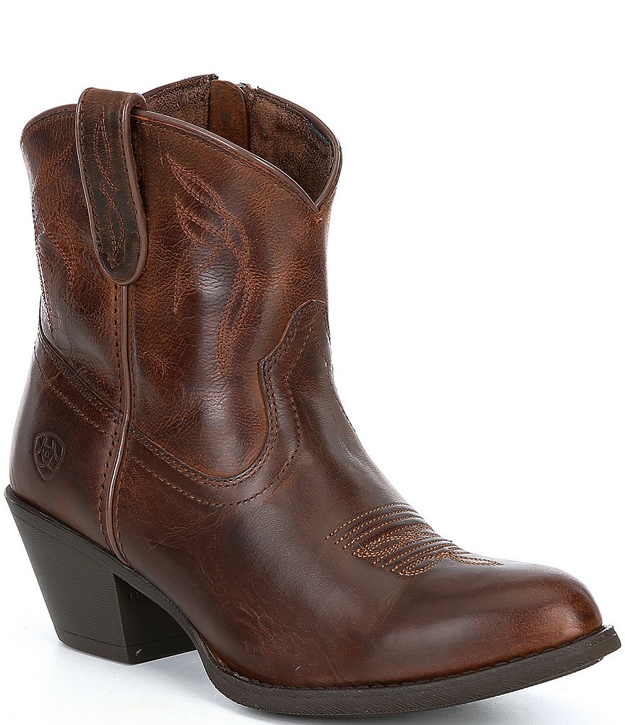 Ariat Darlin Short Leather Block Heel Western Boots