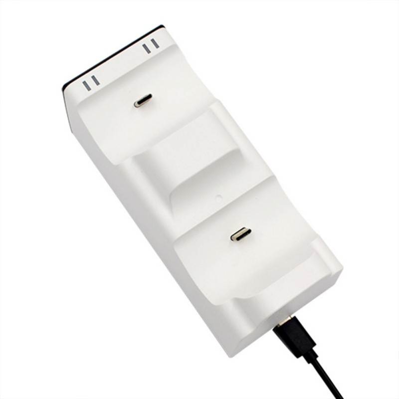 Handle Controller USB Charger Dual Charging Dock Stand Station Cradle Holder For PS5 Gaming Console Gamepad Accessories (white)