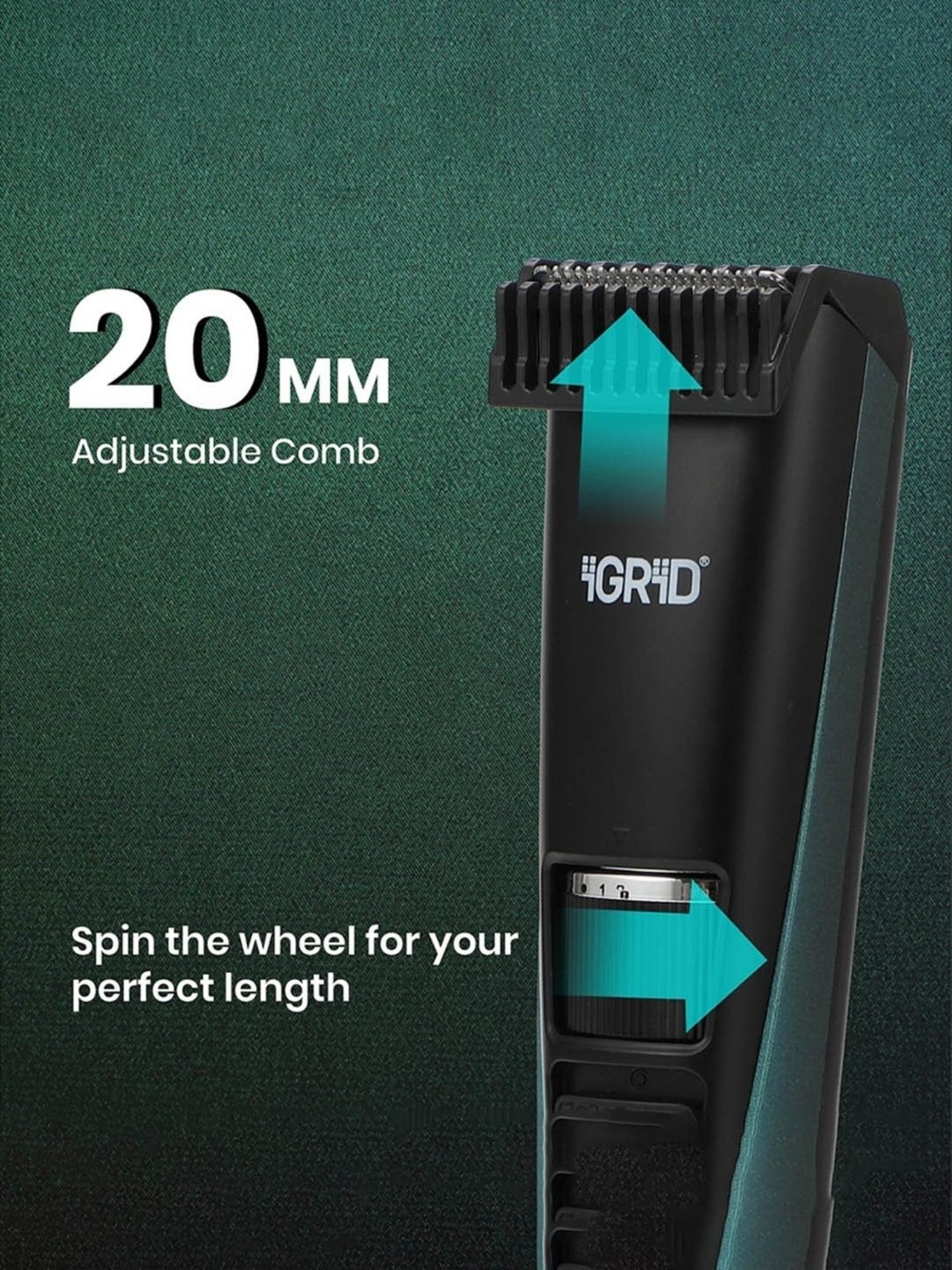 iGRiD IG4011 Beard & Hair Trimmer for Men with 600 mAh Rechargeable Battery & 90 Min Runtime