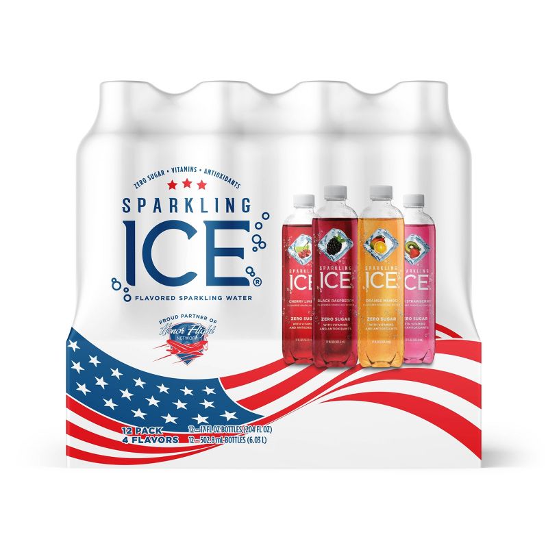 Sparkling Ice Variety Pack-Black Raspberry/Orange Mango/Kiwi Strawberry/Cherry Limeade - 12pk/17 fl oz Bottles