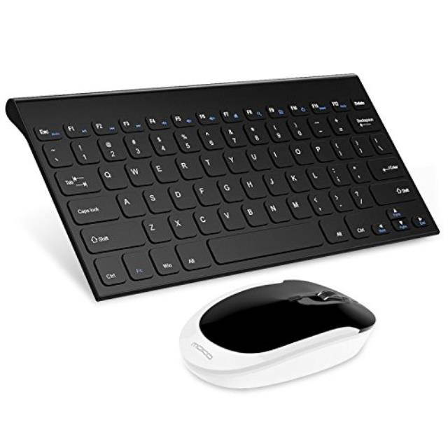 moko wireless keyboard mouse, 2.4g ultra slim compact rechargeable keyboard and mouse combo for windows, laptop/desktop/pc/computer black
