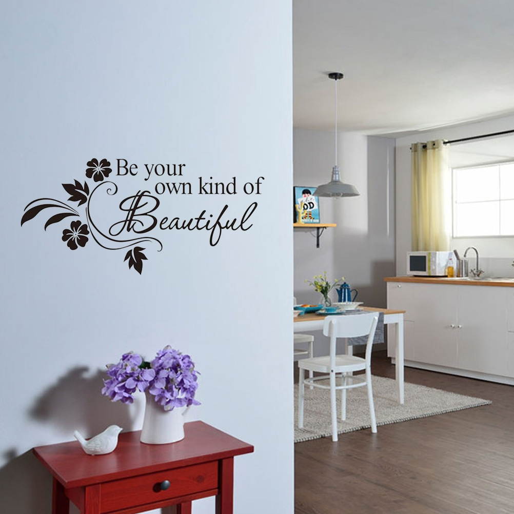 Be Your Own Kind of Beautiful Wall Decal Removable DIY Inspirational Quotes Wall Vinyl Stickers Waterproof Wall Art Decor for Bedroom Living Room Home - 43x37cm