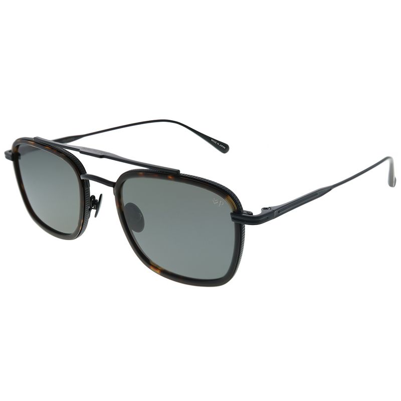 John Varvatos Beacon JV V529 TOR Unisex Square Polarized Sunglasses Dark Tortoise Plastic on Grey 52mm