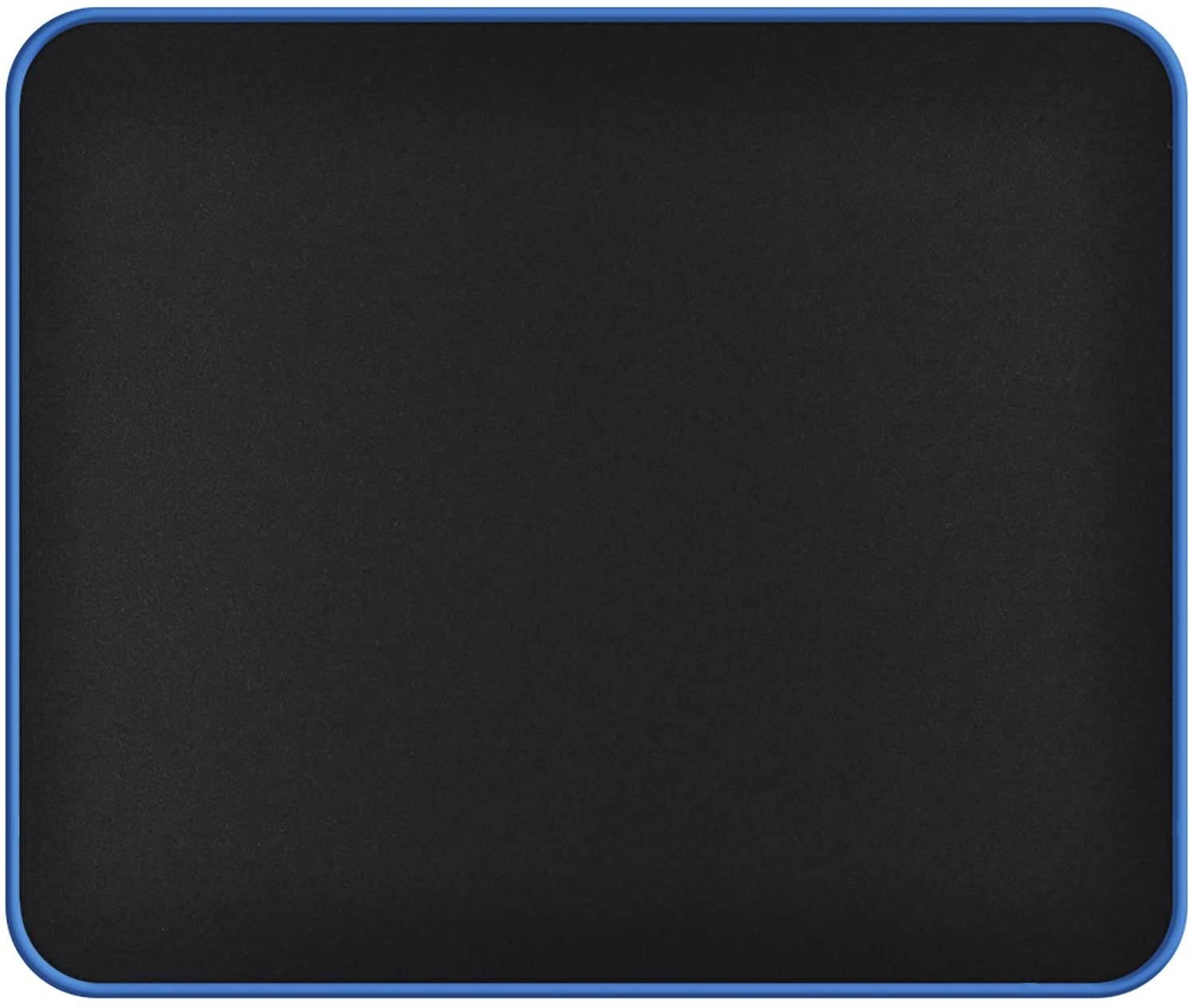 Mouse Pad Gaming with Blue Non Slip Rubber Base (12.6x10.6x0.16in), 4mm Thick Computer Mousepads Mat with Stitched Edge, Black Smooth Jersey Surface Mouse Pad for Laptop, Computer, Home&Office, Desk