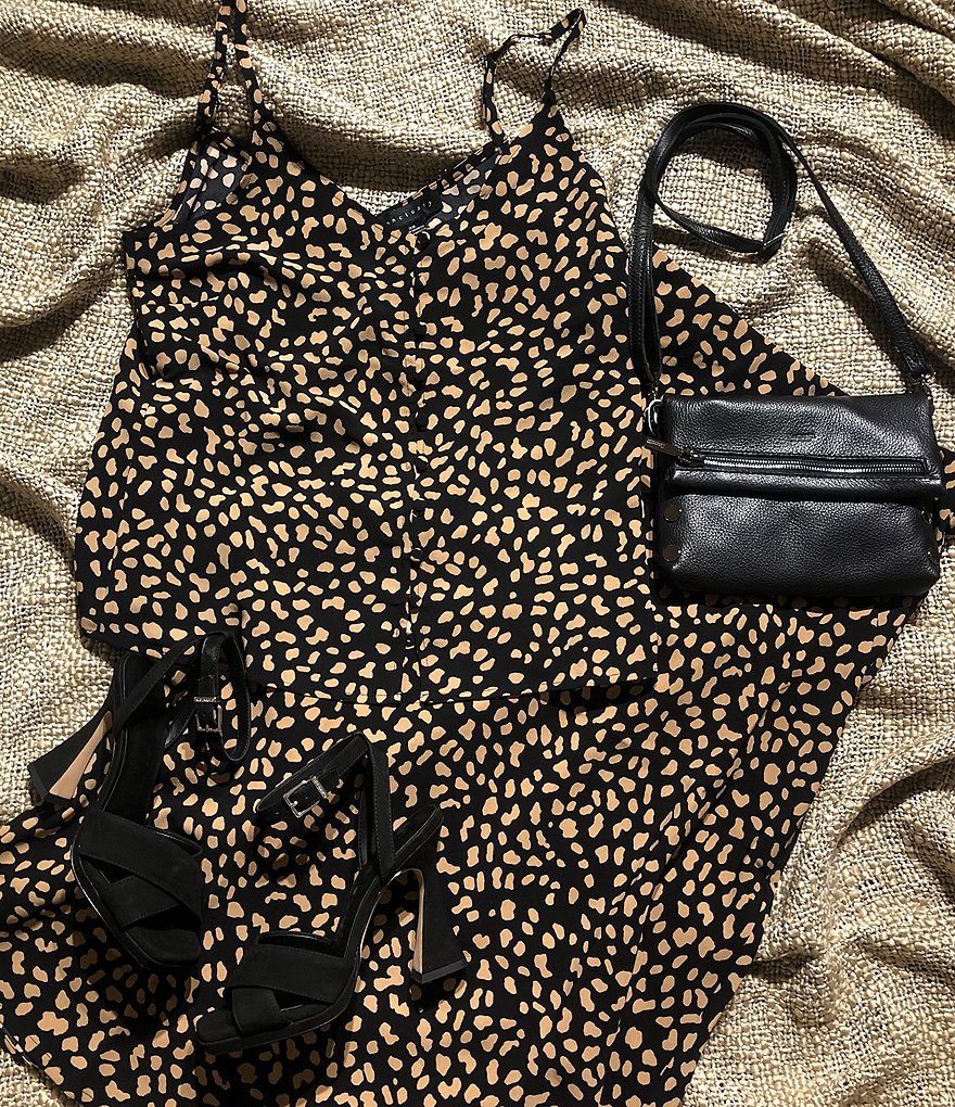 A Loves A Distress Hem High Rise Stretch Denim Skirt