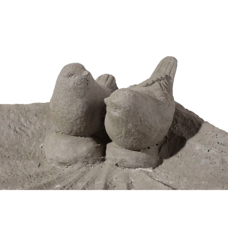 4.75" Resin Outdoor Sparrows on Shell Birdbath Gray - Alfresco Home LLC