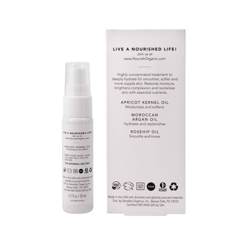 Nourish Organic Pure Hydrating - Apricot & Argan Face Serum - 0.7 fl oz
