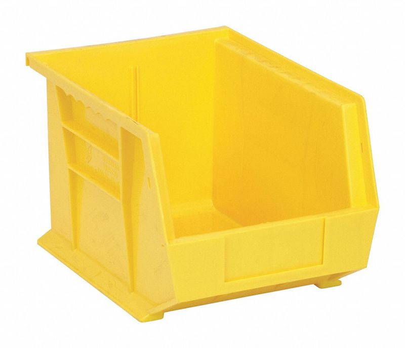 QUANTUM STORAGE SYSTEMS QUS239YL Yellow Hang and Stack Bin, 10-3/4"L x 8-1/4"W