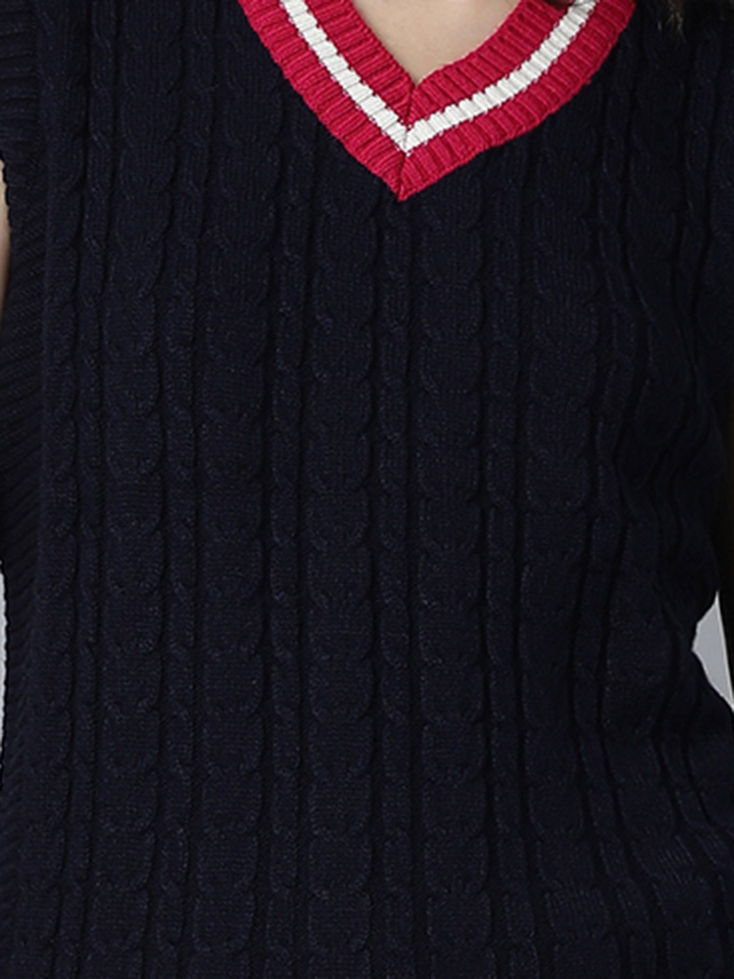 High Star Navy Textured Sweater