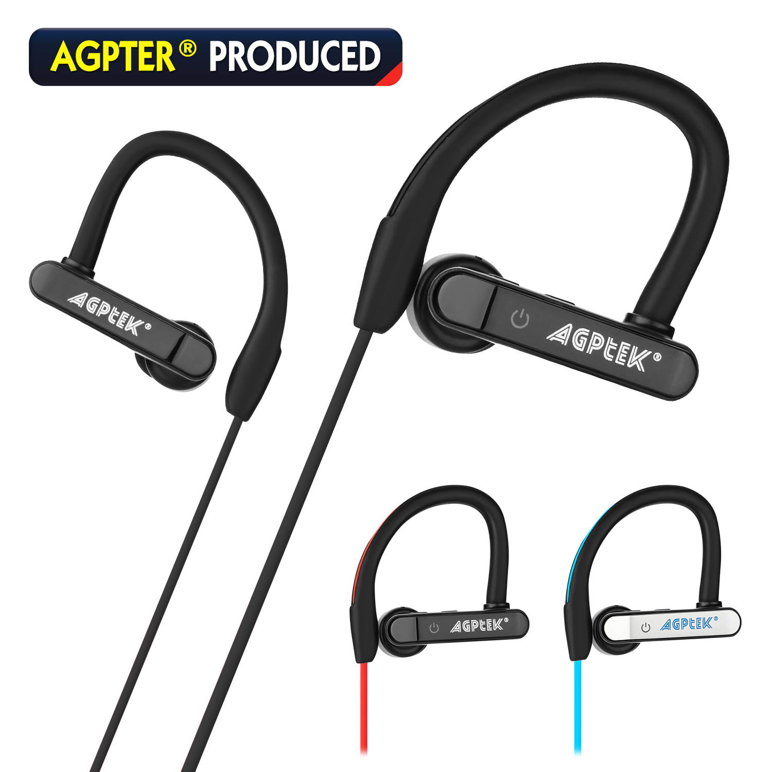 AGPtek Waterproof Bluetooth Earbuds Beats Sports Wireless Headphones in Ear Headsets