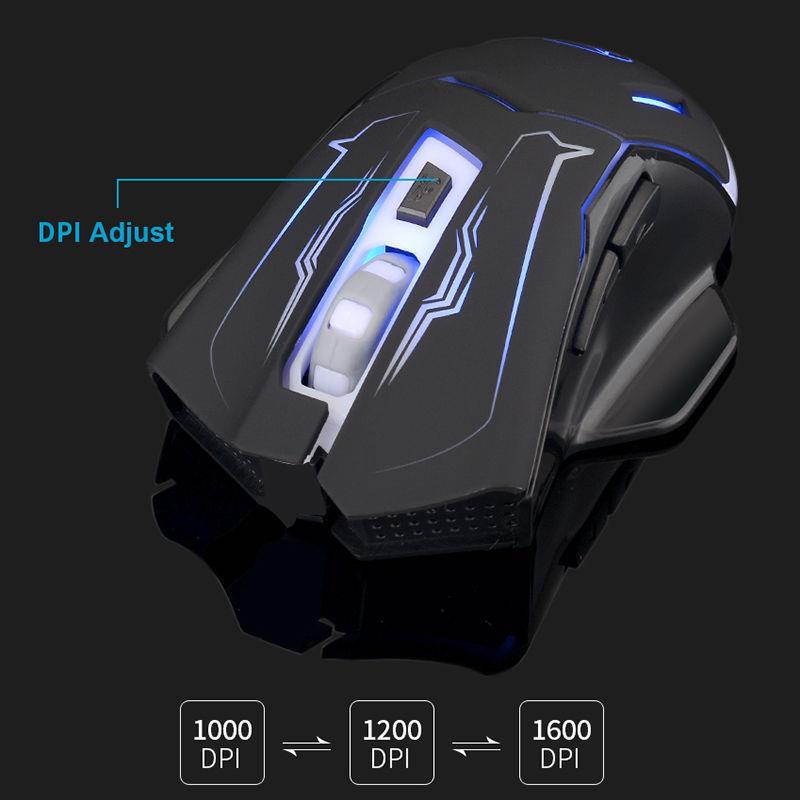 Q5 2.4GHz Rechargeable Silent Usb Optical Ergonomic Gaming Wireless Mouse Mice