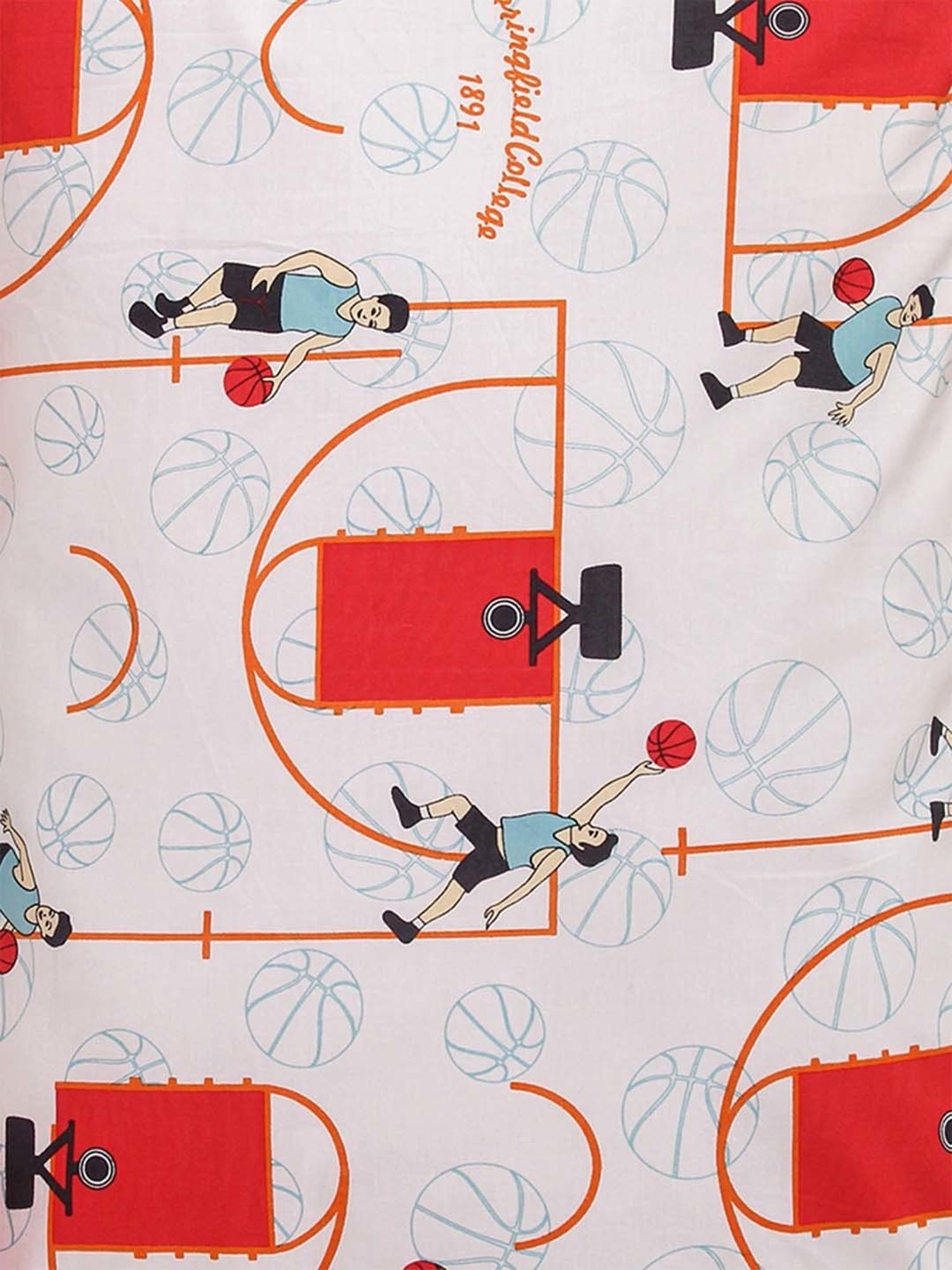 House This Krida Printed Red Cotton Single Bed Sheet with Pillow Cover