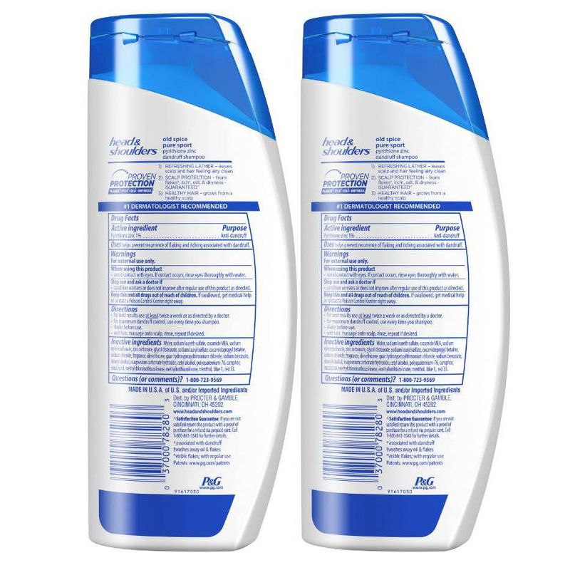 Head and Shoulders Old Spice Pure Sport Men's Anti-Dandruff Shampoo - 21.9 fl oz Twin Pack