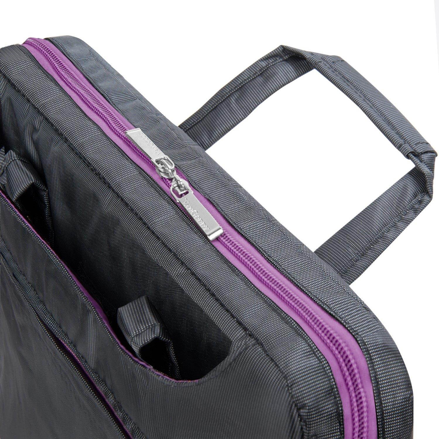 NineO 13 Water Resistant Messenger Bag Satchel with Handle & Shoulder Strap (Grey/Purple) for Huawei MateBook X/Lenovo Miix 520/IdeaPad Miix 720/ThinkPad X1 Tablet Gen 2 12.2" 13" Tablet