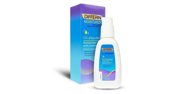 Differin Oil Absorbing Moisturizer with Sunscreen, Broad-Spectrum UVA/UVB SPF 30 - 4oz
